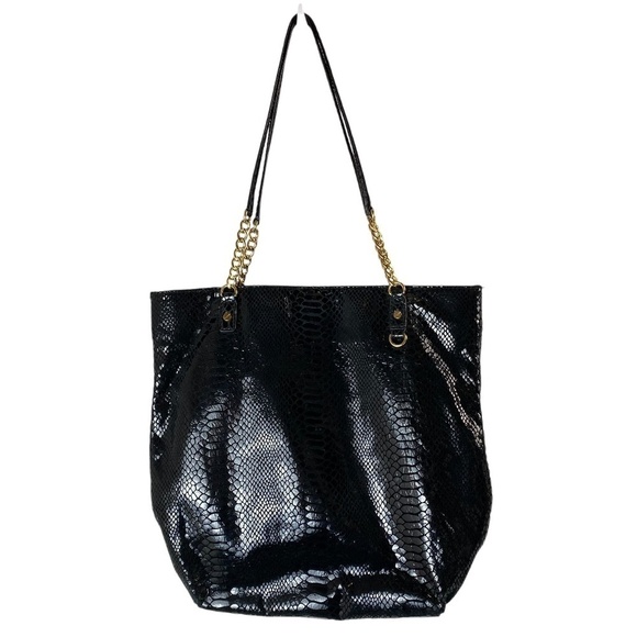 Michael Kors Jet Set Chain Tote Leather Black Handbag - Picture 1 of 7